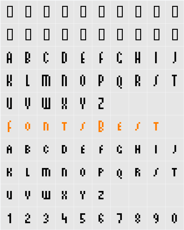 ArachnidSmallCaps Character Map