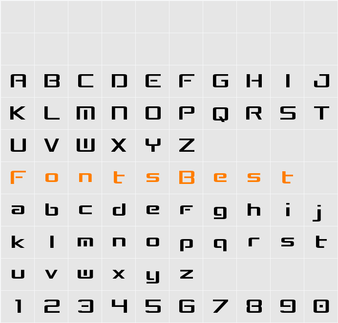 Concielian Break Condensed Character Map