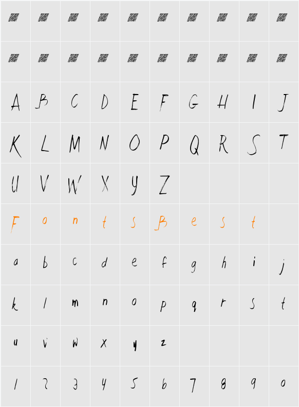 FaultLineDT Character Map