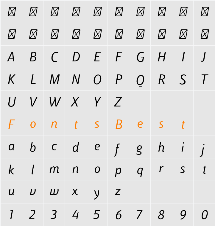 Luiss Sans Character Map