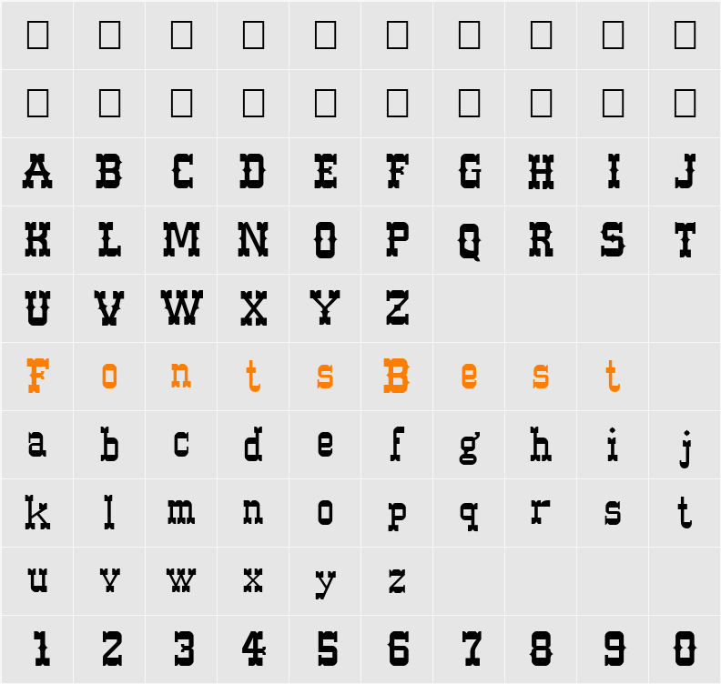 FZ JAZZY 61 Character Map