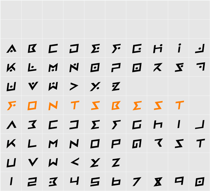 Iron Cobra Rotalic Character Map