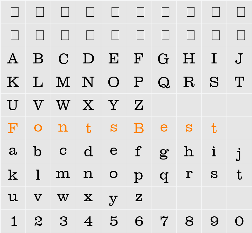 Introit Light SSi Character Map