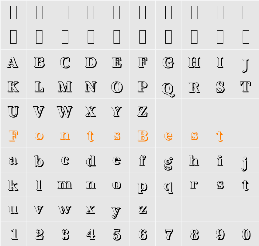 AntiquaSh-Cd Character Map