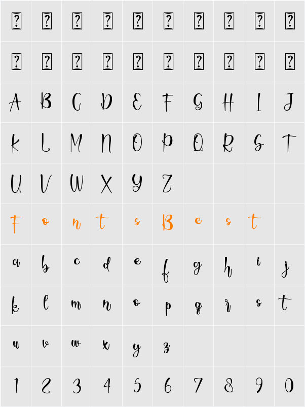 Holidate - Personal Use Character Map