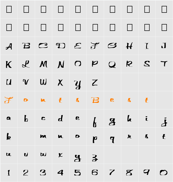 FZ WARPED 25 EX Character Map