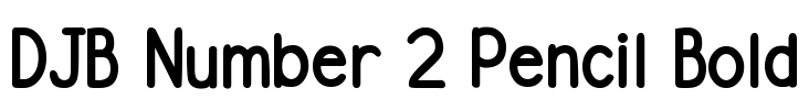 DJB Number 2 Pencil Bold Font Image