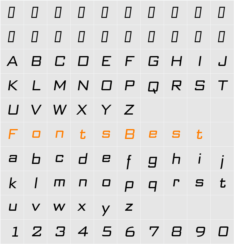 Bank Sans EF CY Character Map