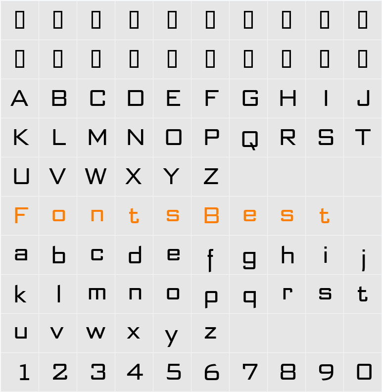 Bank Sans EF CY Character Map