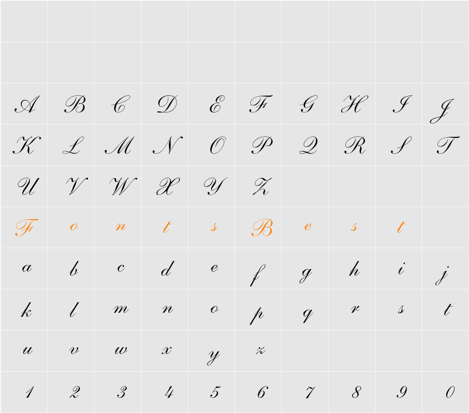 Andante Character Map