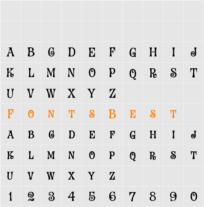 Fantini SC Character Map