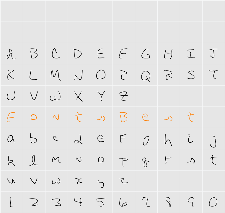 DBE-Rigel Character Map