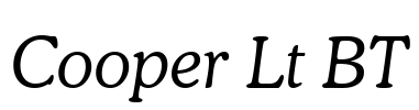 Cooper Lt BT Font Image