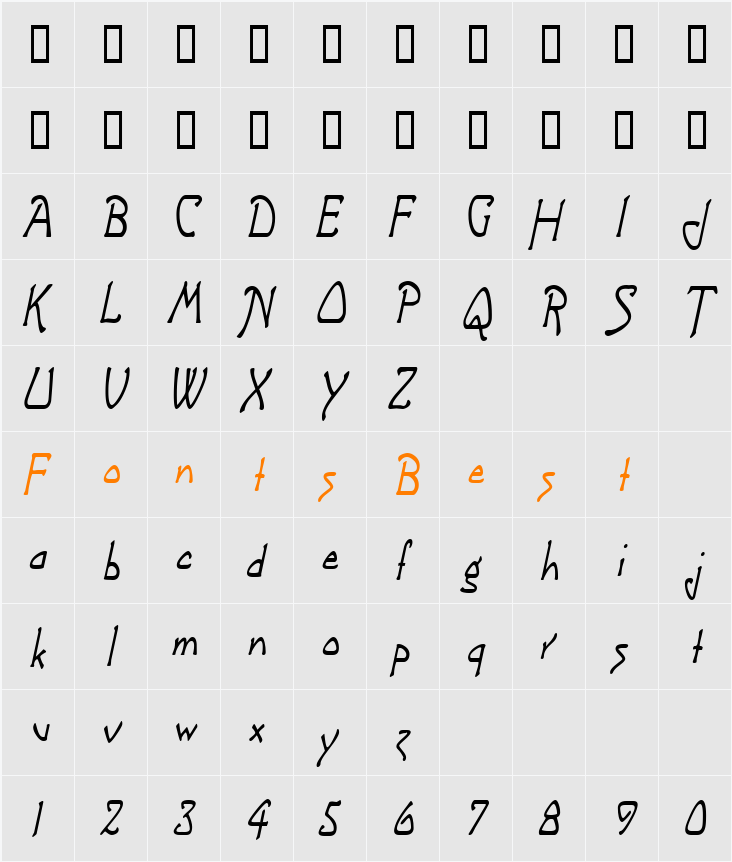 ArgonautCondensed Character Map