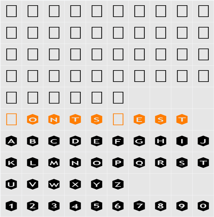 AlphaShapes hexagons 3 Character Map