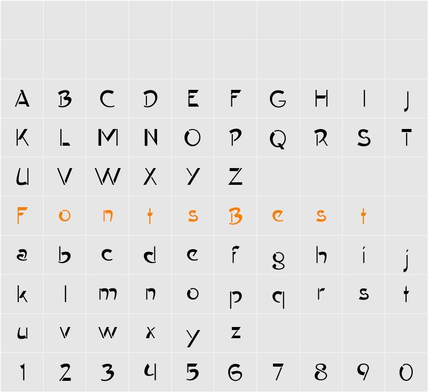 Contype Plain Character Map