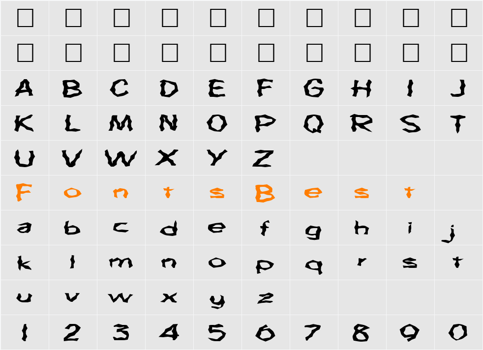 FZ WACKY 63 EX Character Map