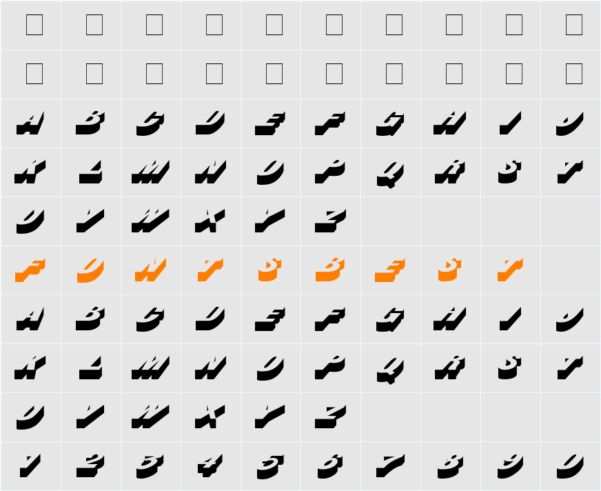 Buster Character Map