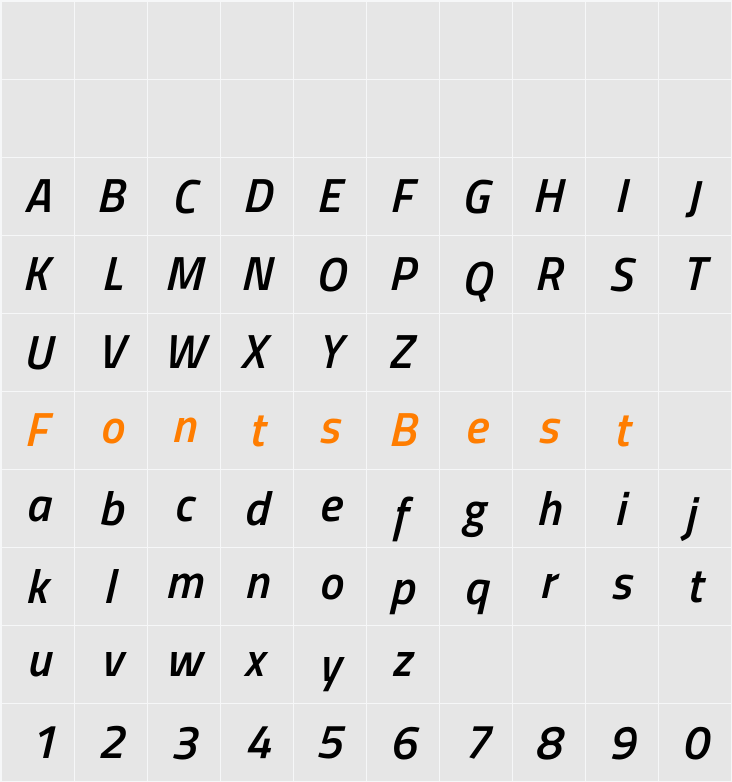 Titillium Web SemiBold Character Map