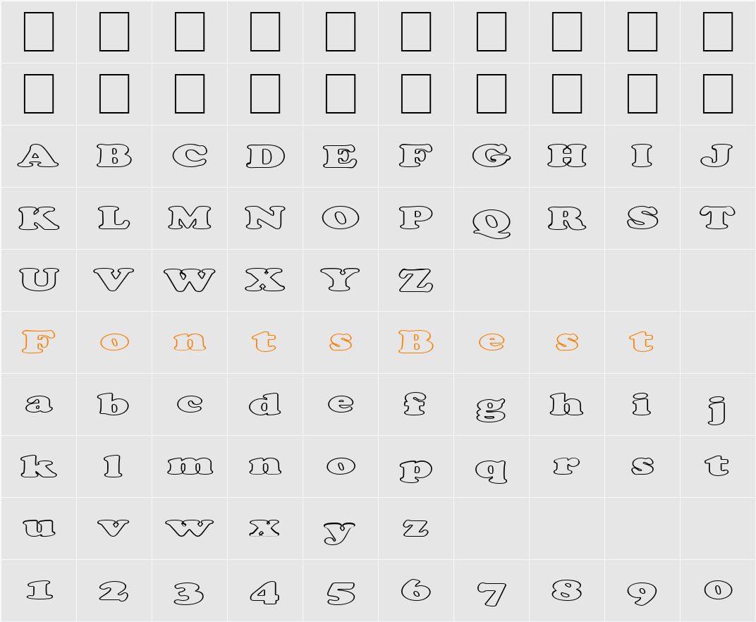 FZ ROMAN 4 HOLLOW EX Character Map