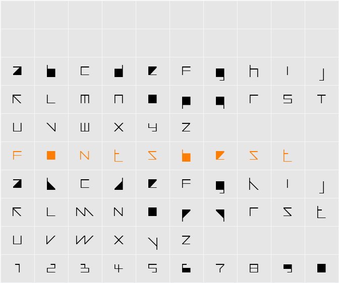 Auricom Filled Character Map