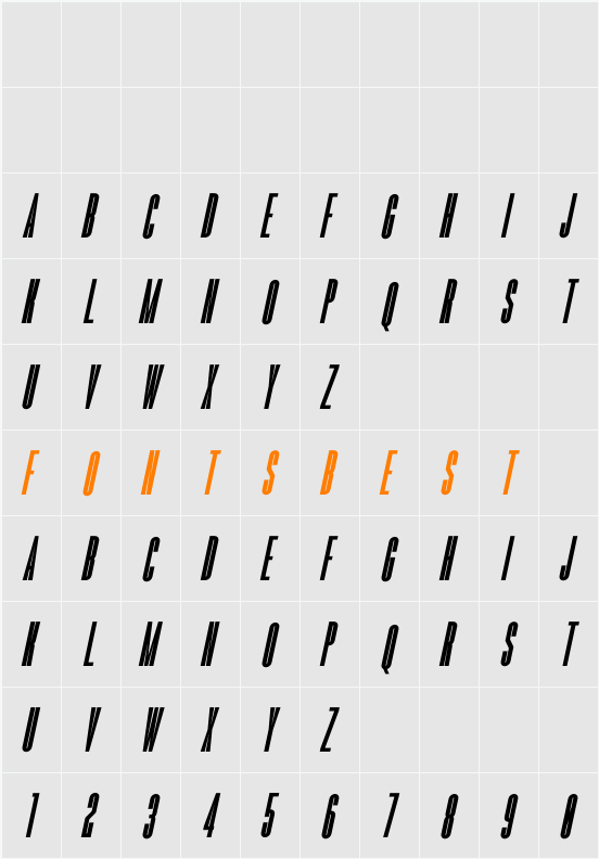 Romestone Italic Character Map