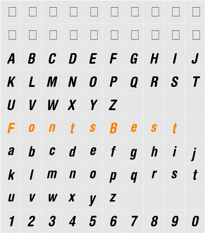 Context Rounded Condensed SSi Character Map