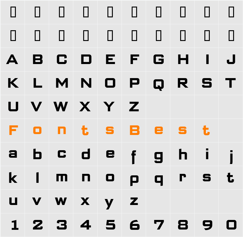 Bank Sans EF CY Character Map