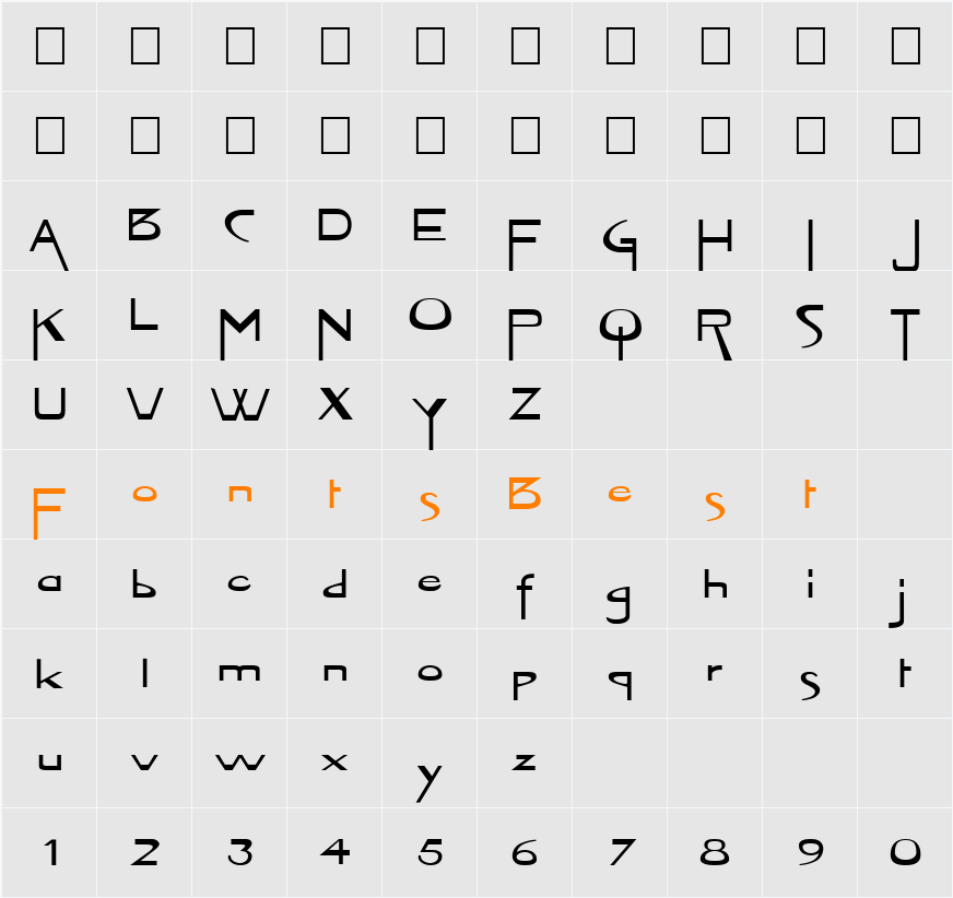 FZ JAZZY 45 EX Character Map