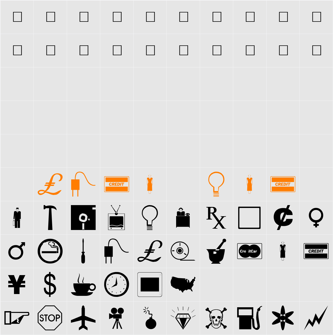 Industrial/Industia Character Map