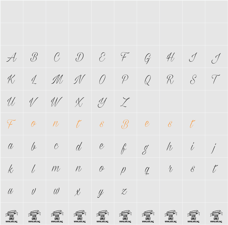 Milasian Thin PERSONAL Character Map