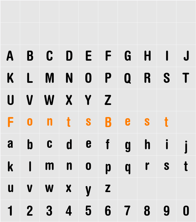 Helvetica Rounded LT Condensed Character Map