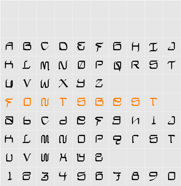 Califas-Chisel Character Map