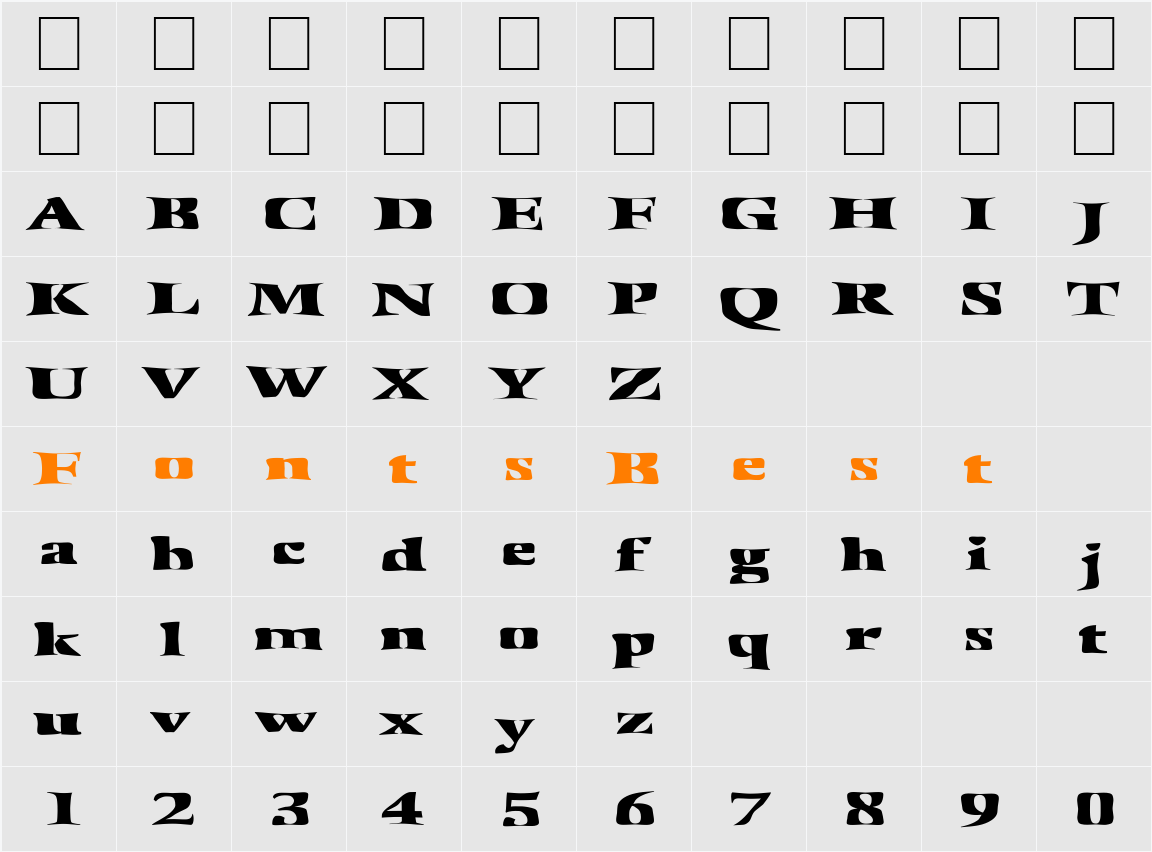 FZ WARPED 41 EX Character Map