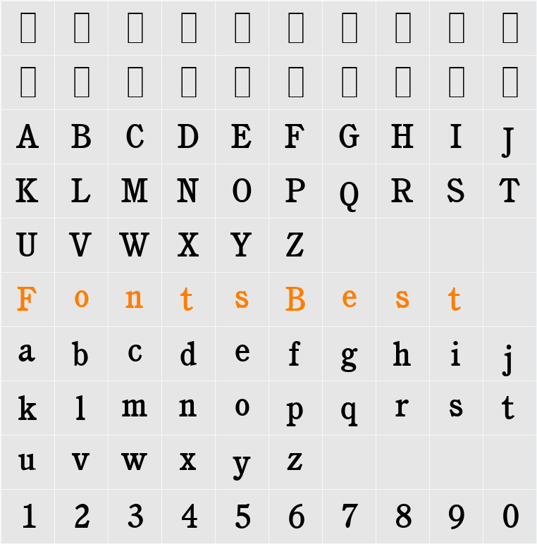 C851-Roman-Medium Character Map