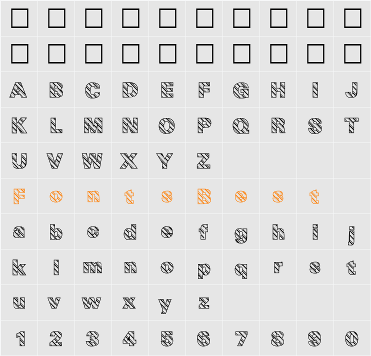 Candy Cane Character Map