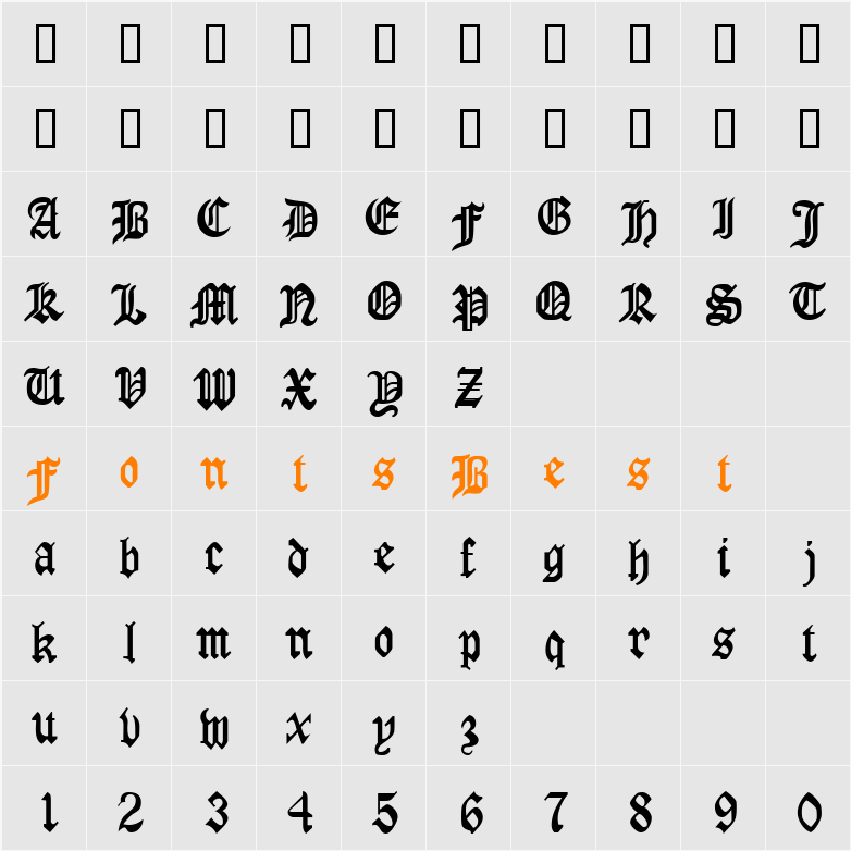 AngloSSK Character Map