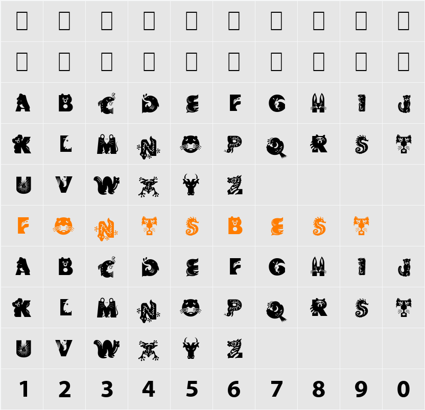 Critter Character Map