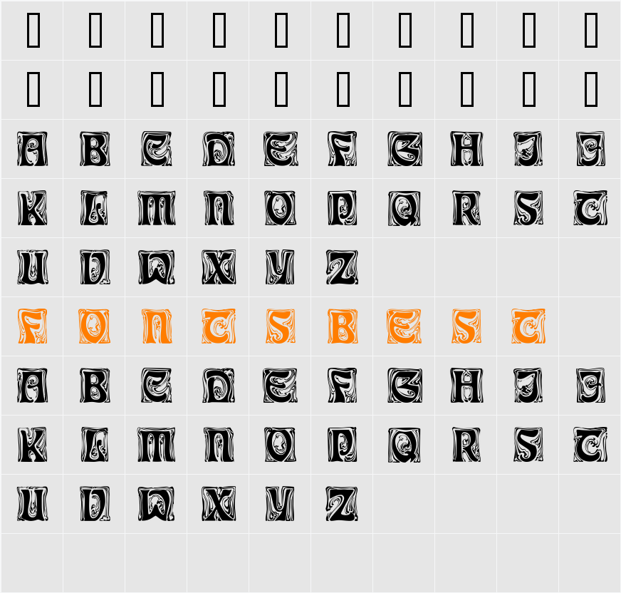 FestoonCapsSSK Character Map