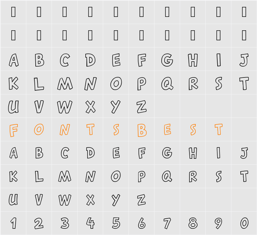 Canted FX Character Map