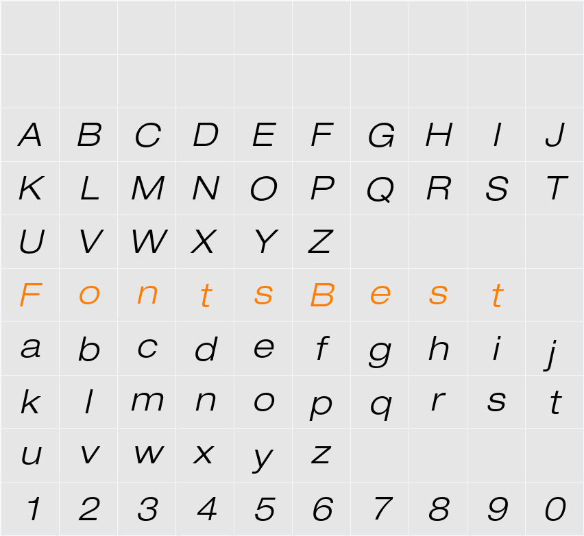 Helvetica Neue LT Character Map