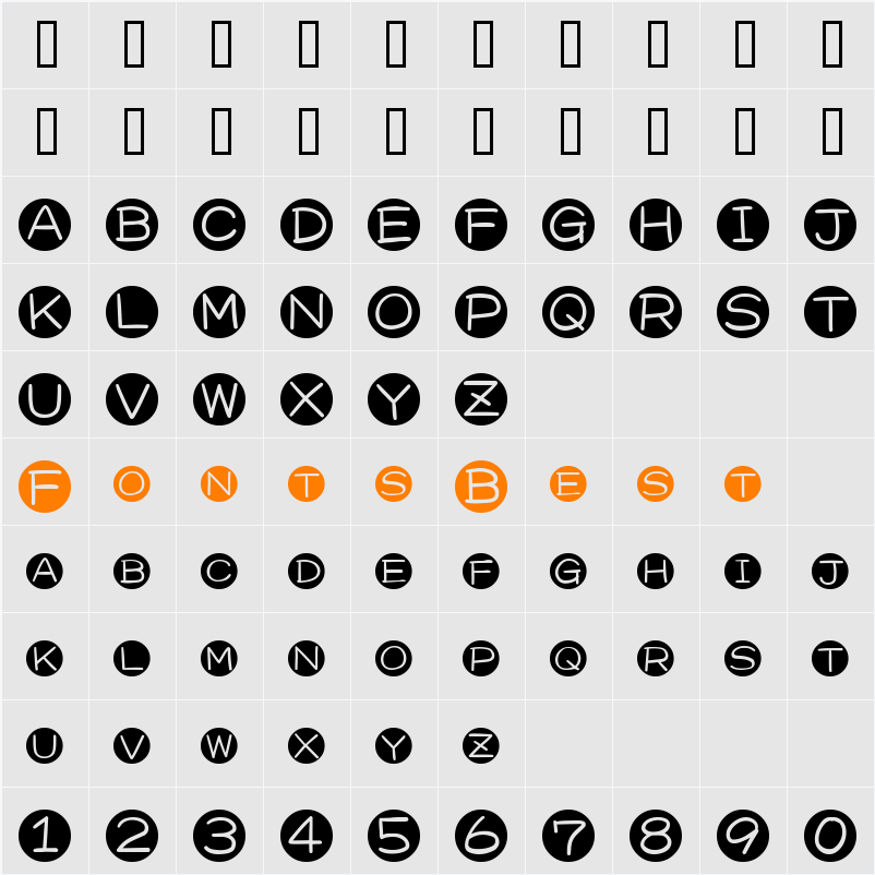 DD BRILLIANT2UBall Character Map