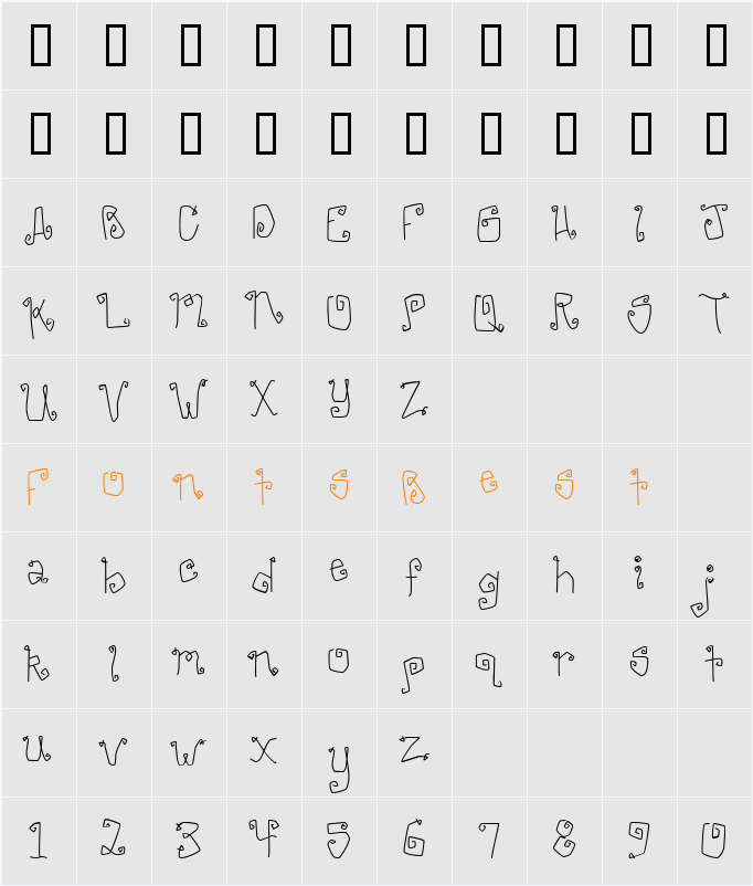 CK Wired Character Map