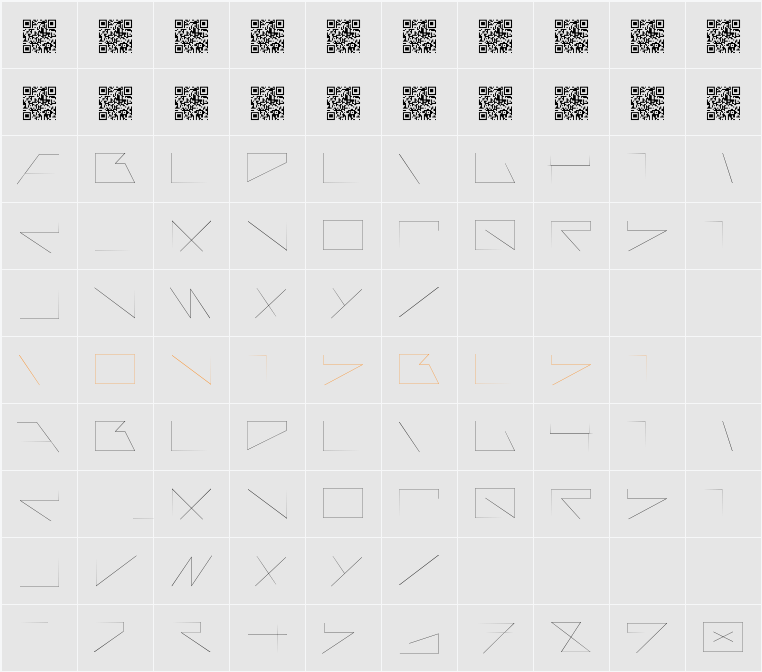 AsteriskFineLine Character Map