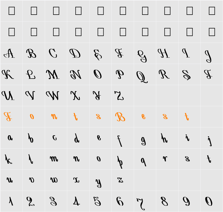 AntiDecor Character Map