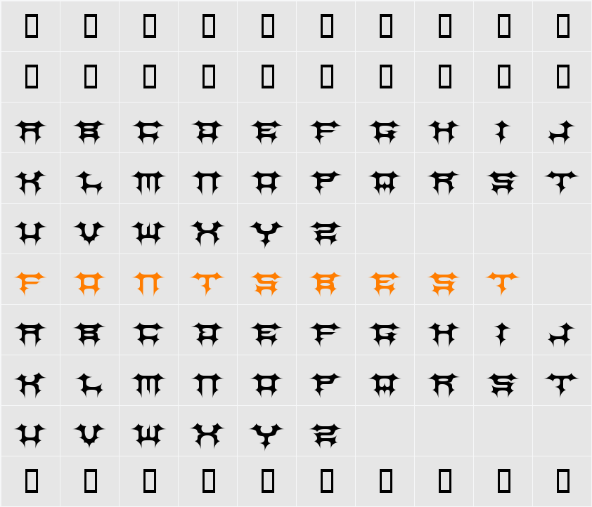 CosmicBats Character Map