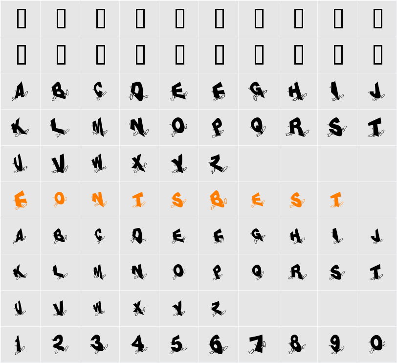 AlphaRunning Character Map