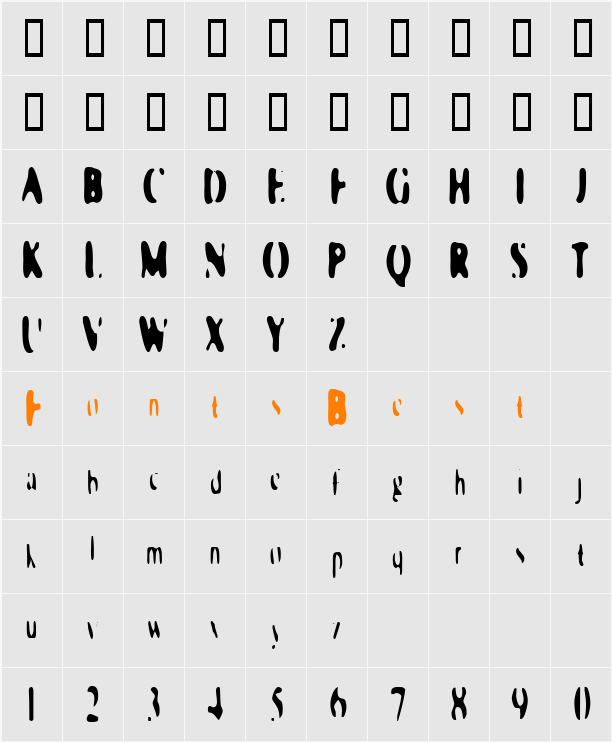 JI-Fleshy Character Map