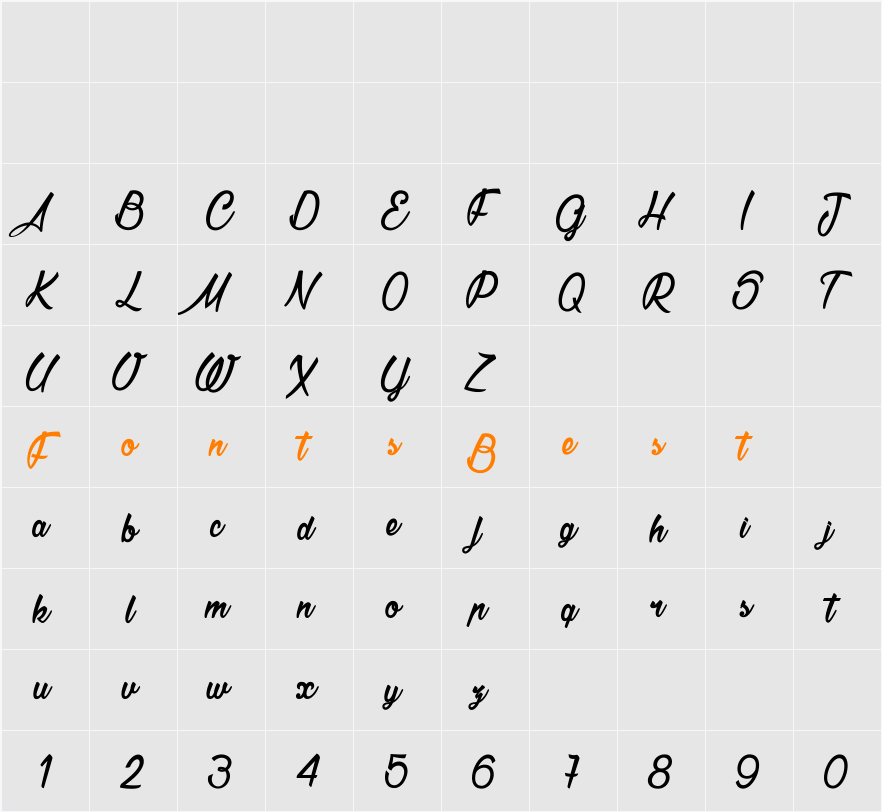 La Cithare_PersonalUseOnly Character Map