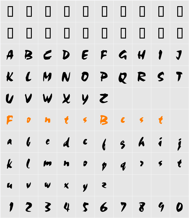 ArtisteSSK Character Map